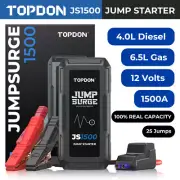 TOPDON JS1500 1500A 12V Lithium Jump Starter Portable 10000mAh Power Pack AU