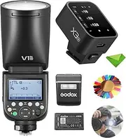 Godox V1 V1Pro N Flash+Godox X3-N Trigger for Nikon, 1/8000 HSS 500 Full Power Flashes, 1.3s Recycle Time, 2.4G Wireless with External Flash SU-1 for Nikon Cameras(Godox V1-N Upgraded, V1Pro-N)