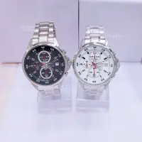 在飛比找蝦皮購物優惠-✨ SEIKO ✨ 精工 三眼計時賽車鋼帶錶 防水100M 