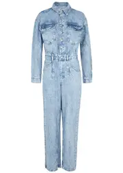 Free People Touch The Sky Straight-leg Denim Jumpsuit S (UK 8-10 / S)