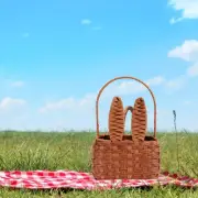 Wicker Bunny Basket Blanket Rabbit Ears Shopping Portable Child