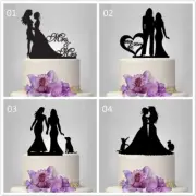 Wedding Cake Topper Mrs And Mrs Lesbian Same Sex Loving Family With Cats