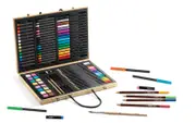 Djeco Big Box Of Colours Colouring Pencils/Markers/Crayons Stationery Set 9y+