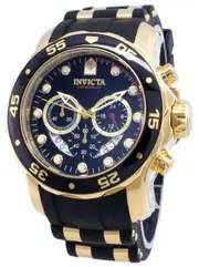 Invicta Pro Diver Chronograph INV6981 Black Dial Grey Stainless Steel Mens Watch