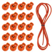 20 Pcs Single Hole Cord Locks with Elastic Cord, Orange