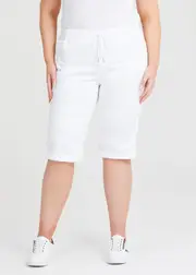 [Virtuelle] Taking Shape Relaxed Denim Jogger Short Size 20 in White - Plus Size Women's Clothing White