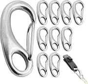 Gupcaqosjw Spring Link - Egg Shaped Spring Snap Hook - Quick Release Multifunctional Clip for Camping Rvs Hiking Boats Keys