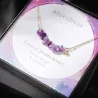 Star Natural Stone Amethyst Crushed Stone Necklace Forever Love Necklace For