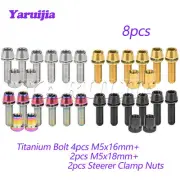 M5 Titanium Bolt Hex With Washer Screws For 3T ARX LTD Stem Complete Kit 8pcs