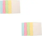 Tofficu 2sets 6 Hole Punched Lined A5 Paper for Notebook Binder Planner Refills 100sheets*2