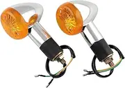 Turn Signal Indicator 2Pcs Bullet Motorcycle Front Rear Turn Signal Light Indicators Blinkers Amber