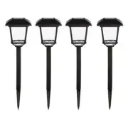 Solar Path Lights Outdoor LED Black Weather Resistant Dusk to Dawn 4 Pack