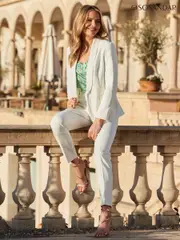 Sosandar White Shawl Collar Blazer (F93665) | $219