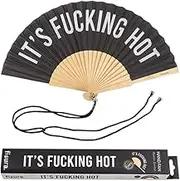 Fisura - Original f*cking hot hand fan. Modern and fun wooden fan. Black and white fan. Dimensions: 42.5 x 23 cm. Wood and textile.