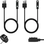 2 Pieces Universal Smartwatch Charging Cable for 2-Pin Pitch 7.62 mm, Magnetic USB Charging Cable 2 Pins for Smartwatch Accessories, Charger for Devices with Magnetic Charging, 60 cm Length