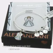 Authentic Alex and Ani Angel Shiny Silver Expandable Charm Bangle CBD