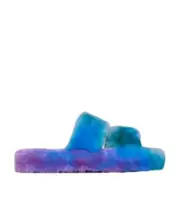 Celine Fur Slides Triomphe Open Slide in SHEARLING 41 Blue