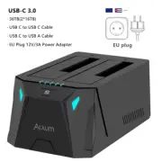 Dual Bay SSD Hard Drive Docking Station USB C to SATA HDD Docking Station for 2.