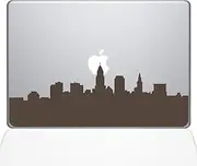 The Decal Guru Cleveland OH City Skyline Decal Vinyl Sticker, 11" MacBook Air, Brown (2356-MAC-11A-BRO)