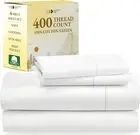 King Bed Sheets Set - Soft 400 Thread Count Sateen, 100% Cotton Sheets, Deep Poc
