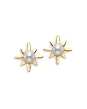 Bloomingdale's Fine Collection Cultured Freshwater Pearl Star Stud Earrings in 14K Yellow Gold