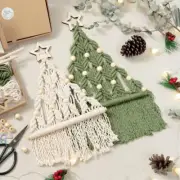 2Pcs Christmas Tree Macrame DIY Weaving Material Kit Xmas Wall Hangings Decor