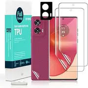 2 Pcs Screen Protector For Motorola Edge 50 Fusion 5G 6.7"(Not For Motorola Edge 50 Pro 5G),Flexible TPU Film,With 1Pc Camera Lens Protector,1Pc Back Film[Easy to install]