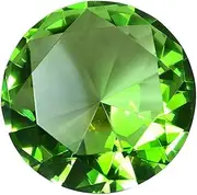 Zoogamo 4” / 100 mm Light Green Diamond Shaped Glass Crystal Paperweight – Home Office Decor & Wedding Favors Centerpieces Decoration with Gift Box