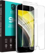 [2 Pack] ZUSLAB iPhone SE 2020 / 7 / 8 Tempered Glass Screen Protector Case Friendly 9H Hardness For Apple - Clear
