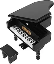 CLISPEED Box Empty Music Box Music Mechanism with Bench and Metal Pedal Birthday Present for Wooden Piano Model Piano Accessories Aluminum Alloy Black