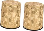 ifundom 2PCs Leather Dice Cup Dice Box for KTV Game Anti-Cheating Dice Cup Golden Pieces Pattern