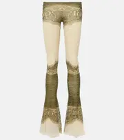 [Jean Paul Gaultier] Jean Paul Gaultier Printed flared pants AU 12 white