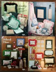 Lot of 4 Vintage T&N Designs Cross Stitch Pattern Booklets/Leaflets