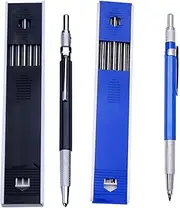 AIMALL 2mm HB Lead Holder Pen, Automatic Mechanical Drafting Pencil, Art Drawing Tool, Includes 12 Black Leads, Plastic & Metal, Blue/Black