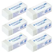 Staedtler Rasoplast Mini Rubber Erasers School Stationery Set White - Pack of 6