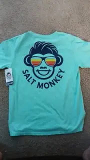 SALT MONKEY-YOUTH SHIRT-NEW/TAGS- XL-18/20- LIGHT GREEN