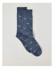 [Blaq] Dogs Socks in Shadow Blue Marle