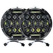 7in Pair of Round LED Headlights with DRL for Patrol GQ