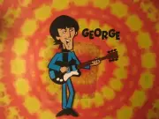 The Beatles George Harrison Cartoon Art Cel
