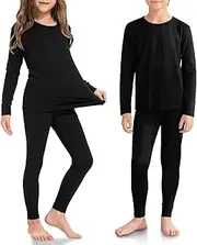 [IGGDOQI] Kids Thermal Underwear Set, Children's Winter Thermal Base Layers for Boys & Girls, Long Sleeve Pajama Top & Pants Set, Perfect for Cold Weather Home Dancing Outdoor Sports