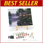 Complete Paint by Numbers for Adults - Framed 16" x 20" Cabin Fever Canvas