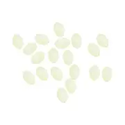 100Pcs 8x6mm Plastic Oval Glow Fishing Beads with Storage Box White