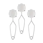 3 Pcs Ceramic Quartz Crucible Dish Cup with Whip Tongs Handle Melting Gold5162