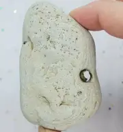 HOLEY HAG STONE NATURAL SURF TUMBLED BEACH ROCK HAG WISHING GOOD LUCK FAIRY #643
