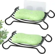 2 Pack Shower Soap Holder, Adhesive Bar Soap Holder for Shower Wall, Stainless
