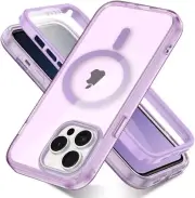 For iPhone 16 15 14 13 12 11 Clear MagSafe Case with Built-in Screen Protector