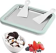 Ice Cream Platter for Making Ice Cream, Rolled Ice Cream Maker, Ice Cream Machine for Children, Ice Cream Roll Platter with 2 Spatulas for Gelato, Sorbet, Frozen Yoghurt