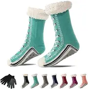 [MGSTN] Ultra-Thick Cashmere Slipper Home Socks, Cashmere Slipper Socks, Cashmere Slipper Socks with Non Slip, For Women Men