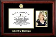 NCAA University of Washington 11 x 8.5 Inches Gold Embossed Diploma Frame with 5 x 7 Inches Portrait