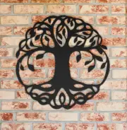 Metal Wall Art, Tree of Life Metal Sign, Round Hanging Home Garden Decor